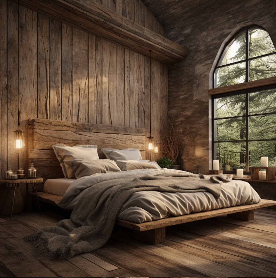 drewno w architekturze wnętrz sypialnia
